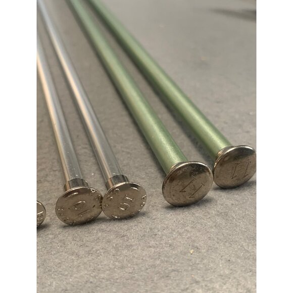Set of 6 Aluminum Knitting Needles Sizes 2, 6, 7, 8, 10, 11 - Picture 4 of 7